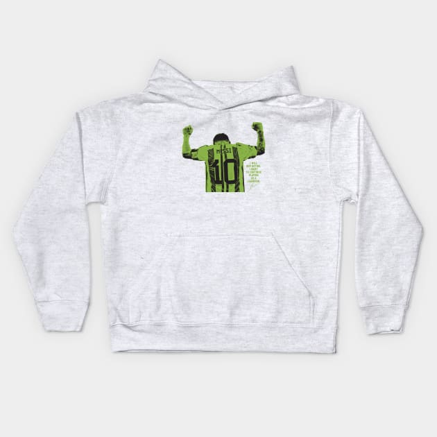 I will not retire messi Green Kids Hoodie by Punk Fashion